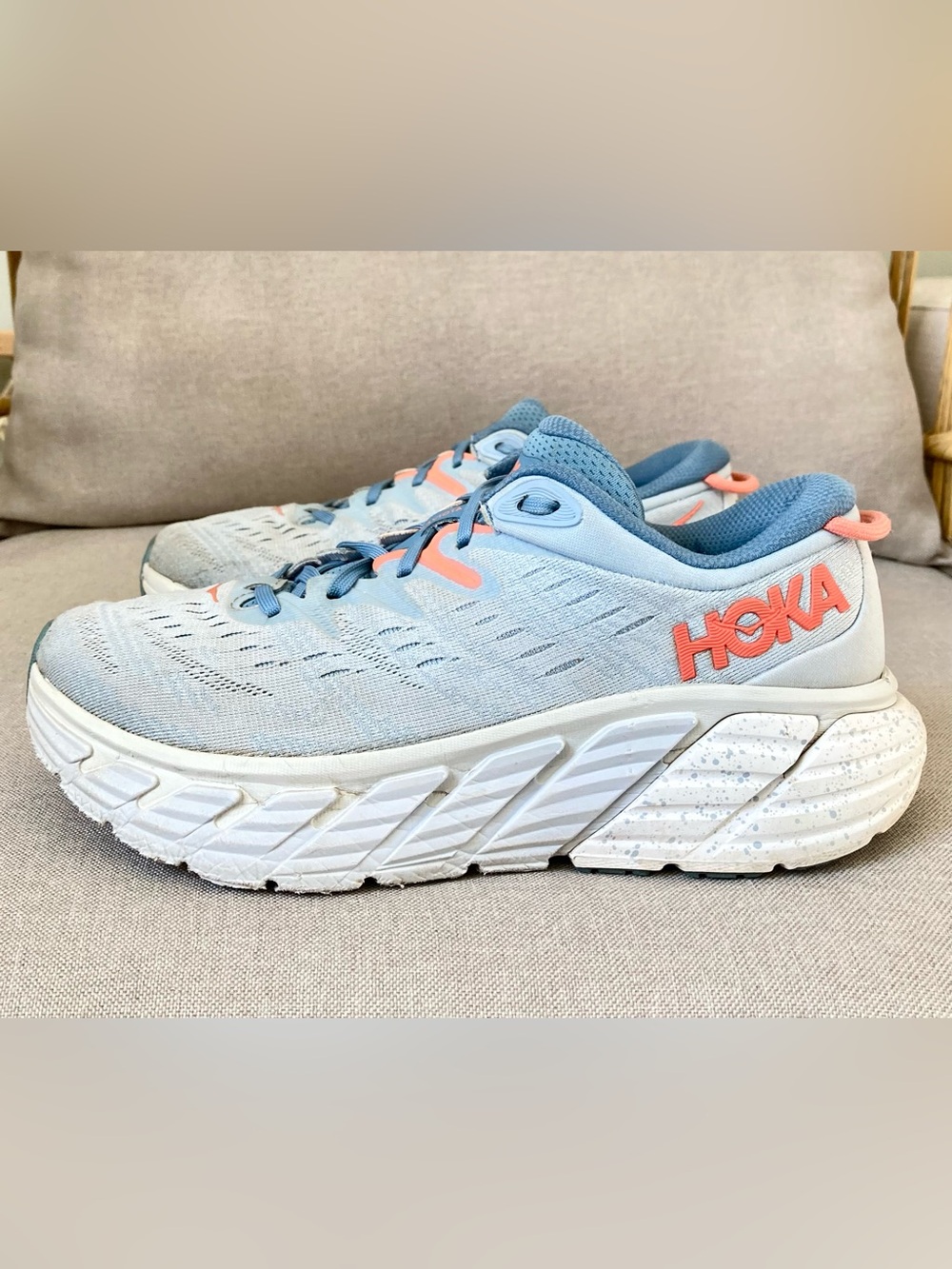 HOKA Gaviota 4 Running Shoes Women’s 8 Blue Fog Plein Air Stability Sneaker - Picture 7 of 8